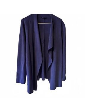 Eileen Fisher Deep Navy Open-Front Cascade Cardigan